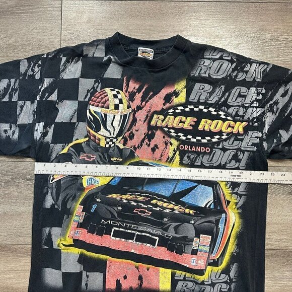 VINTAGE Nascar T Shirt Size XL Race Rock Orlando Black - Picture 4 of 5